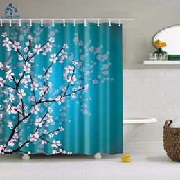 Floral Bamboo Dandelion Maple Leaf Flower Fabric Waterproof Polyester Shower Curtains Bathroom Curtain Bath Accessory Printing Y200108