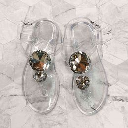 Lager Size 42 Summer Sandal Women Explosion Diamond Jelly Shoes Female Sandals Fashion Transparent Shoes Flat Beach Sandal Y220211