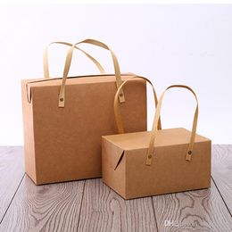 European Retro Kraft Paper Gift Box Wedding Candy Cake Packing Box Portable Case 21x14.3x11cm/28x12x23cm wholesale LX1032