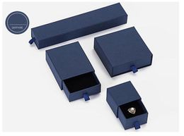 [DDisplay]Classic Style Dark Blue Jewellery Set Box, Wedding Ring Case, Necklace Gift Package, Earring Studs Packing, Bracelet Drawer Box