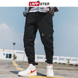 LAPPSTER Men Streetwear Hip Hop Cargo Pants Overalls Mens Black Casual Harajuku Sweatpants Male Colourful Joggers Pants 3XL 201110