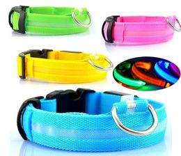 Nylon Pet LED Dog Collar Luminous Night Keep Dog Safety Adjustable Flashing Glow LED Pet Supplies Wholesale