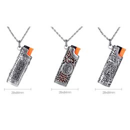 Cool Necklace Pendant Holster Lighter Shell Sleeve Protective Case Skin Portable Innovative Design For Cigarette Herb Bong Smoking Pipe DHL