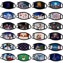 Christmas adult kid children calico washable cotton masks Colour mask cartoon facemask Party fashion design facemasks