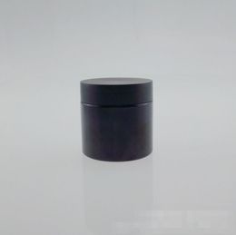 Wholesale 60 ml Black Plastic Bottle jar Refillable Cosmetic Cream Flat jars Empty Cosmetic Containers Cheap