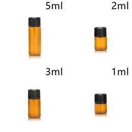 Brown Essential Oil Bottle Glass Portable Glass Small Capacity Solid Colour Seal Up Bottles Durable Clear Sample Separate Hot Sale 0 26ny P2