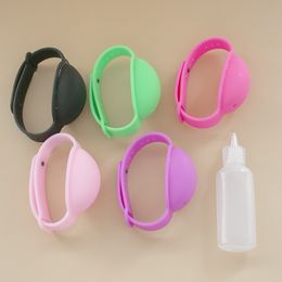 Silicone Bracelet Hand Sanitizer Dispenser Wash-free Sterilization Liquid Soap Bangle Bathroom Gel Wracelet Wrist Watch Bottle VT1761