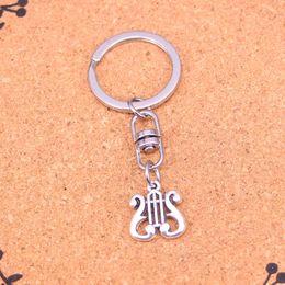Fashion Keychain 17*16mm harp Pendants DIY Jewelry Car Key Chain Ring Holder Souvenir For Gift