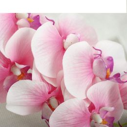 Cheap artificial phalaenopsis latex orchid flowers real touch for home wedding mariage decoration fake flores accessories