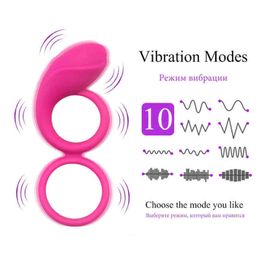NXY Cockrings Double Ring Lock Vibration Penis Men's Sex Products Delay Couples Vibrator Strap on Toys for Man Paired 1214