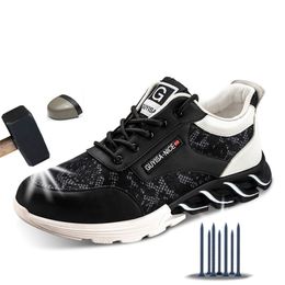 Indestructible Shoes Sport Lightweight Breathable Men Sneakers Steel Toe Boots Puncture-Proof Work Safety Boot Y200915