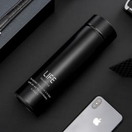 500ml stainless steel thermos black tea Vacuum Flask with lid anti-scalding hot water bottle travel insulation pot Coffee Mugs 201109