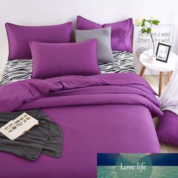 UNIHOME Luxury Zebra Full/Queen Duvet cover set 300 thread count fiber reactive prints bedding set PURPLE