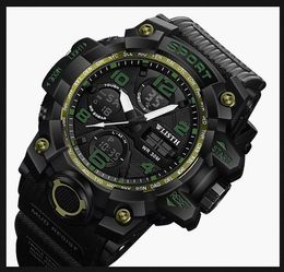WLISTH Men Men's BIG outdoor waterproof sports large dial electronic watch with double luminous display