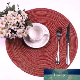 Round Weave Placemat Soft Cotton Dining Table Mat Dise Bowl Pad Coasters Waterproof Table Cloth Pad