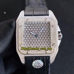 JHF Top version Gypsophila Diamonds Dial 100 505014 Japan Miyota 9015 Automatic 0018 Mens Watch Iced Out Full Diamond Case Watches eternity