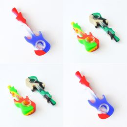 Environment Protection Protable Adult Pipes Guitar Model Men Silicone Pipe Smoking Accessories Multicolor Hot Sale New Arrival 6 5xj J2