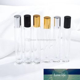 10ml Thin Glass Perfume Roll on Bottle Sample Test Essential Oil Vials with Roller Metal Ball