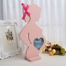 Wooden Photo Picture Frame Pregnant Women Mom Wedding Couple Home Room Decor marco de fotos kids Birthday Home Decoration 201211
