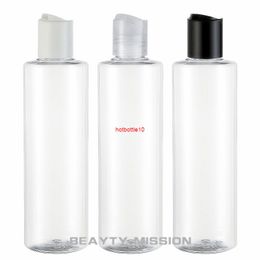 BEAUTY MISSION 24 pcs 250ml empty clear plastic shampoo bottles with disc lid,empty essential oils cosmetic packaging shower gelfor shipping