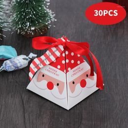 Gift Wrap 30 Pcs Wrapping Bags Box Christmas Tree Santa Claus Xmas Candy Boxes Fruit Bag Party Cookies Present Party1