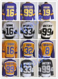 Vintage Wayne Gretzky Hockey Jersey CCM Marty McSorley A Patch 32 Kelly Hrudey 19 Butch Goring Marcel Dionne Jonathan Quick 8 Drew Doughty Stitched Jerseys