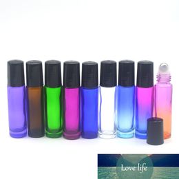 1pcs Colourful 10ml Roller Glass Bottle Empty Fragrance Perfume 10CC Essential Oil Roll-On Black Plastic Cap