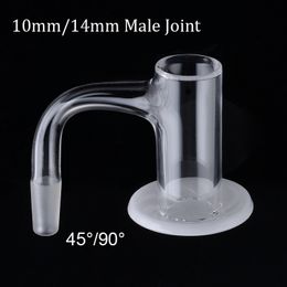 Seamless Fully Weld Bangers Smoking Accessory White Blender Spin Banger Nail 10mm 14mm Male Joint Beveled Edge For Glass Bongs Tool