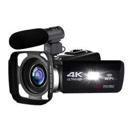 RISE-4K videokamera 48MP Night Vision WiFi Control Digitalkamera 3,0 tum Touch-Sn videokamera med mikrofon