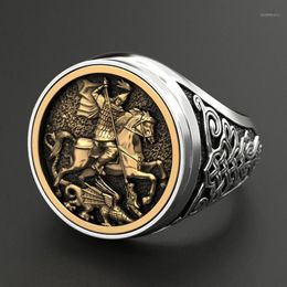 Cluster Rings Punk Delicate Warrior Dragon Men Ring Jewellery Soldier Signet Top Quality Personality Gifts Biker 40M5001