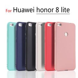 Fundas Cases For Huawei Honor 8 lite Ultra-thin Clear TPU and Matte Solid color Case For Huawei Honor8 lite Back Cover