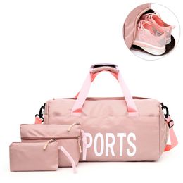 3Pcs/set Gym Bags for Women Luggage Fitness Handbag Tas Sporttas Shoulder Tote Travel Bolsa Deporte Sports Gymtas Q0705