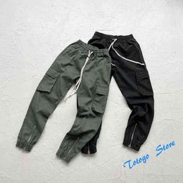 Casual Slim Fit Zipper Leg Askyurself Cargo Pants Men Women Joggers Drawstring Trousers Top Quality Multi-Pocket Tooling H1223