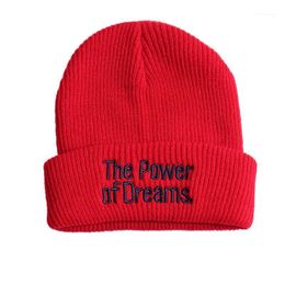 Beanie/Skull Caps Embroidered Letters Number Knit Warm Hat Women Beanies Winter Adult Woolen Hats1