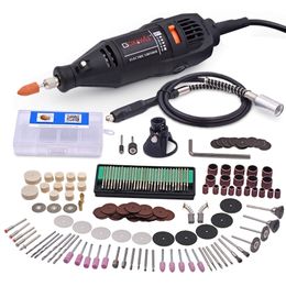 GOXAWEE 220V Electric Mini Drill Dremel Engraver Grinder Variable Speed Power Tool Grinding Machine With Rotary Tool Accessories 201225