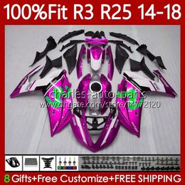 OEM Bodywork For YAMAHA YZFR3 YZF R3 R25 YZF-R25 2014-2018 Fairings 102No.144 Metal Rose YZF R 3 25 YZF-R3 2014 2015 2016 2017 2018 YZFR25 14 15 16 17 18 Injection Mould Body