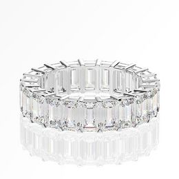 Jewellery 1 Row Cubic Zirconia Baguette Emerald Cut Diamond Engagement Wedding Ring