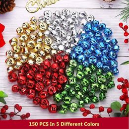 150pcs Christmas Jingle Bells Xmas Tree Hanging Little Bells for Pet Necklace Porch Window Craft Decoration Christmas Pendant 201127