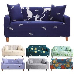 Sofa Cover Elastic Cartoon Slipcover Adjustable Couch Cover for Funda Sofa Chaise Lounge Protected I Shape Armchair Cover 201222