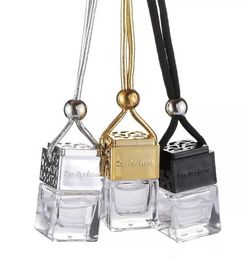 Fashion Car Perfume Bottles Hanging Diffuser Glass Bottle Pendant Empty Glass Container Jars for Men Women