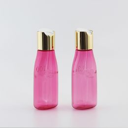 100ml X 50 Rose Red Coloured Strange Form Plastic Bottles With Gold Aluminium Disc Top Cap Size Logo On Bottle Lotion