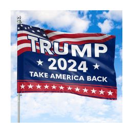 2024 Trump American 3x5ft Flags 100D Polyester Banners Indoor Outdoor Vivid Color High Quality With Two Brass Grommets
