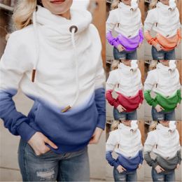 Womens Gradient Colors Hoodies Fashion Trend Long Sleeve Women Hooded Sweatshirts Tops Designer Female Winter New Casual Loose Pullover Tops