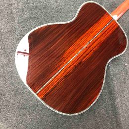 Custom 6 Strings 40 Inch AAAAA All Solid Wood Acoustic Electric Guitar Cocobolo Back Side Ebony Fingerboard Mahogany Neck
