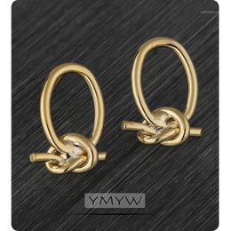 Stud YMYW Copper Metal Knot Fashion Gold Earrings Charm Geometric Trendy Korean Boucles D'oreilles Pour Femmes1