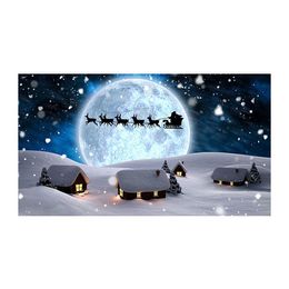 Merry Christmas Sleigh Reindeer Flag 3x5feet High Quality Double Stitched High Quality Factory Directly Supply Polyester with Brass Grommets