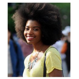 New Hairstyle Mongolian Kinky Curly Wig Full Machine Wig For Women Remy Afro Kinky Curly Wigs