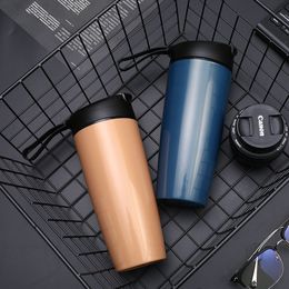 560ML Ceramics Liner Thermos Cup Office Insulation Coffee Mug Drinking Tea Water Bottle Car Vacuum Flask Tumbler For Men Gifts 201109