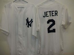 Custom DEREK JETER #2 Sewn Baseball Jersey WHITE New Stitch Any Name Number Men Women Youth baseball jersey