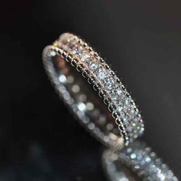 Luxury quality punk charm ring with all diamonds in two Colours plated for women wedding Jewellery gift